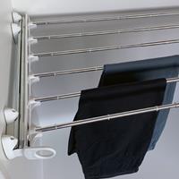 Pull-out width adjustable trousers rack white - bright aluminium 2